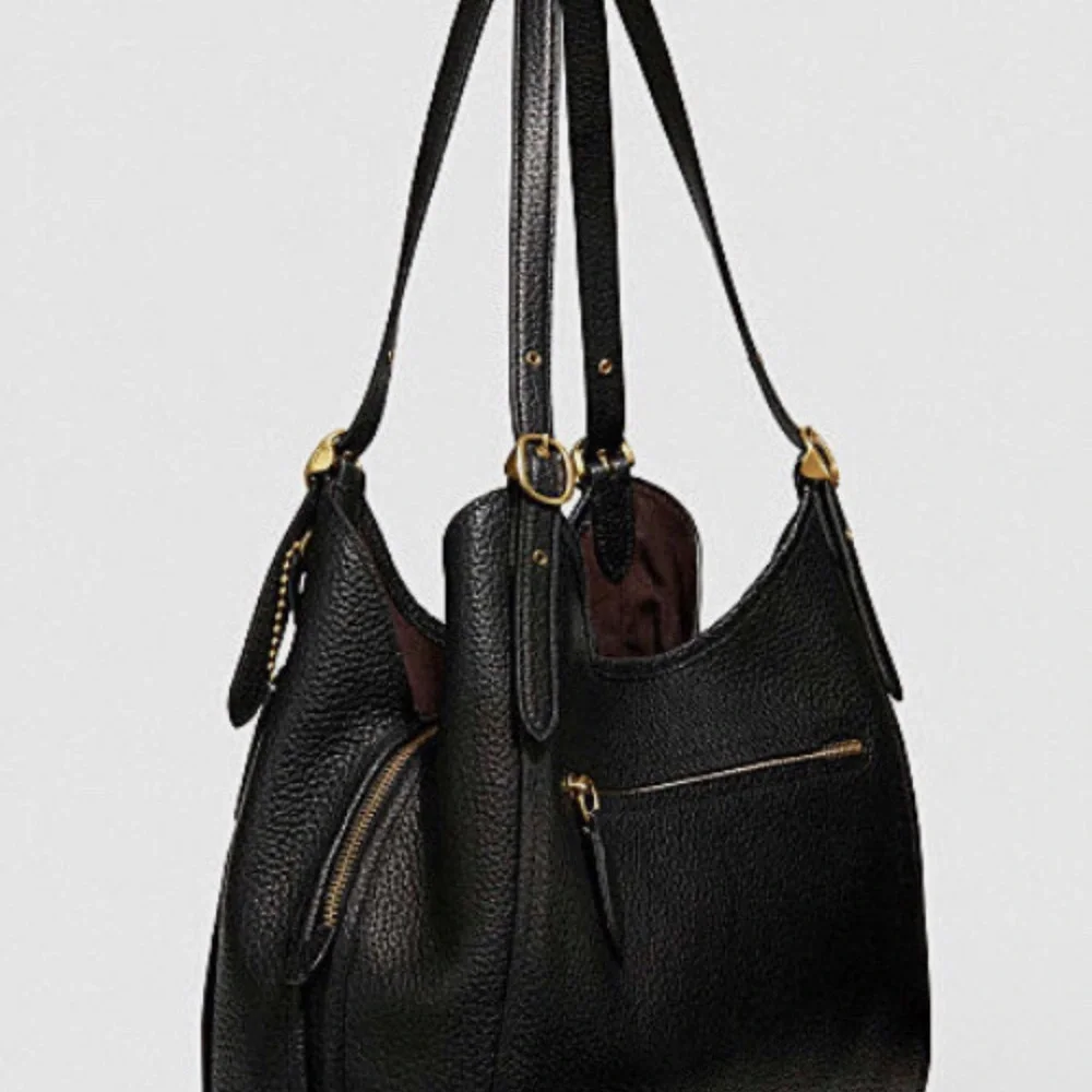 Coach Black and Gold Textured Shoulder Bag - Picture 6 of 13